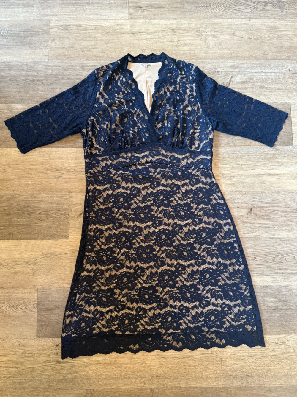 Kiyonna Blue Lace Midi Dress